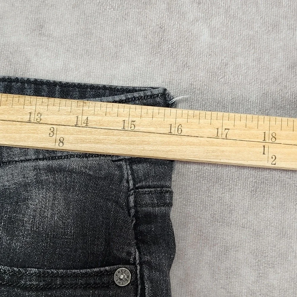 Free People We The Free Just Float On Flare Jeans Black High Rise Button Fly 32